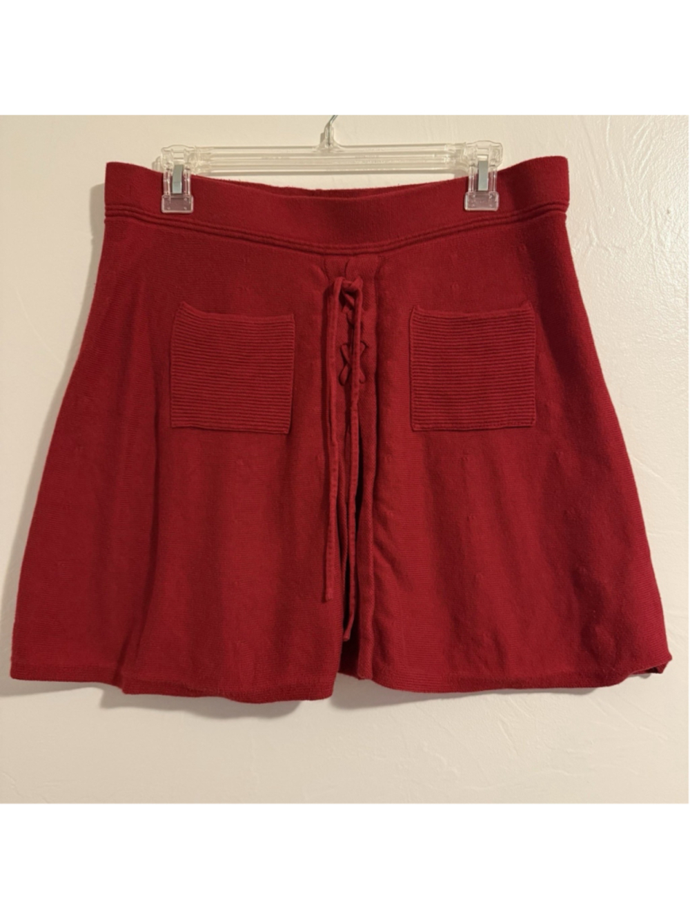 90s Y2K Candies Knit A-line Skirt With Pockets Red Size Large